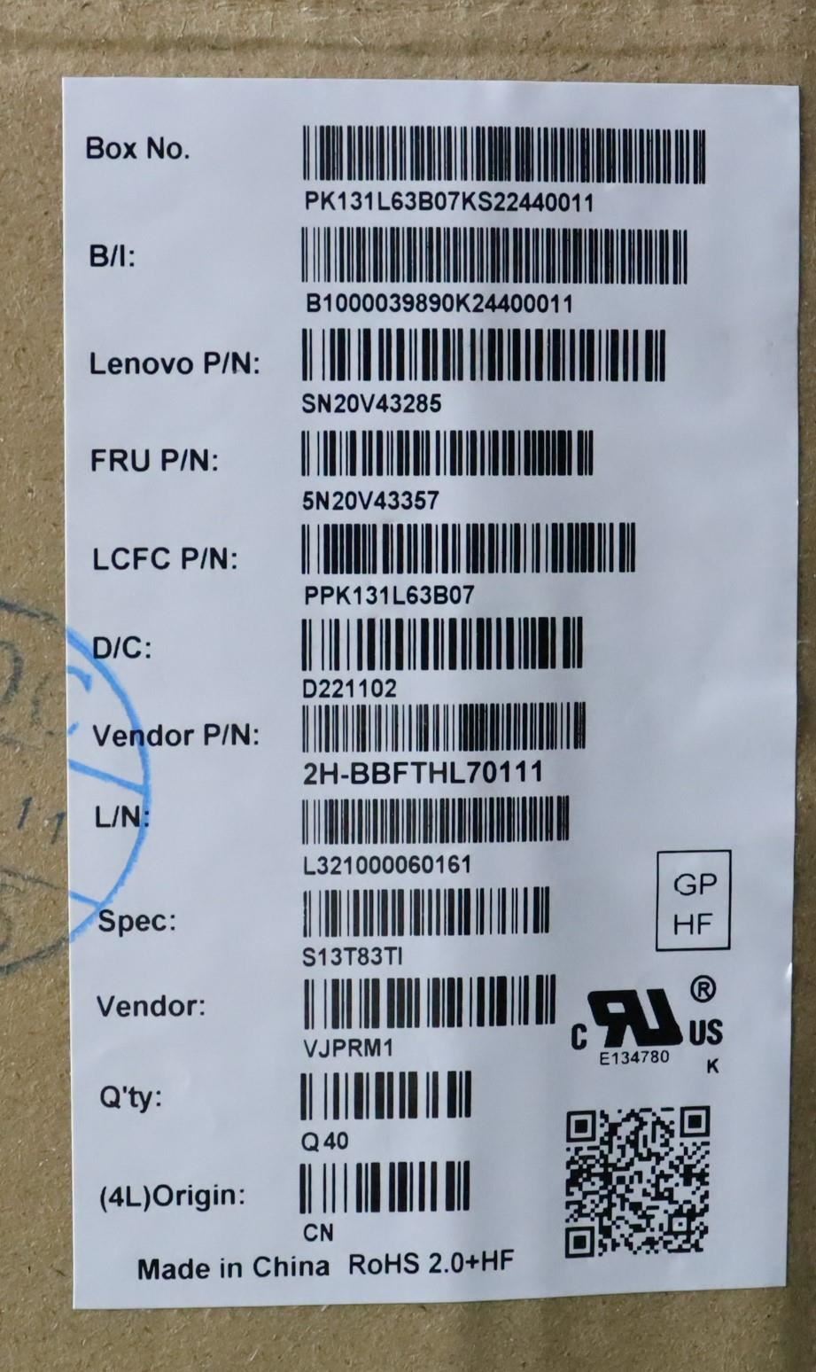 Lenovo NB_KYB CMSK-CS20,BK-BL,PMX,THAI 5N20V43357