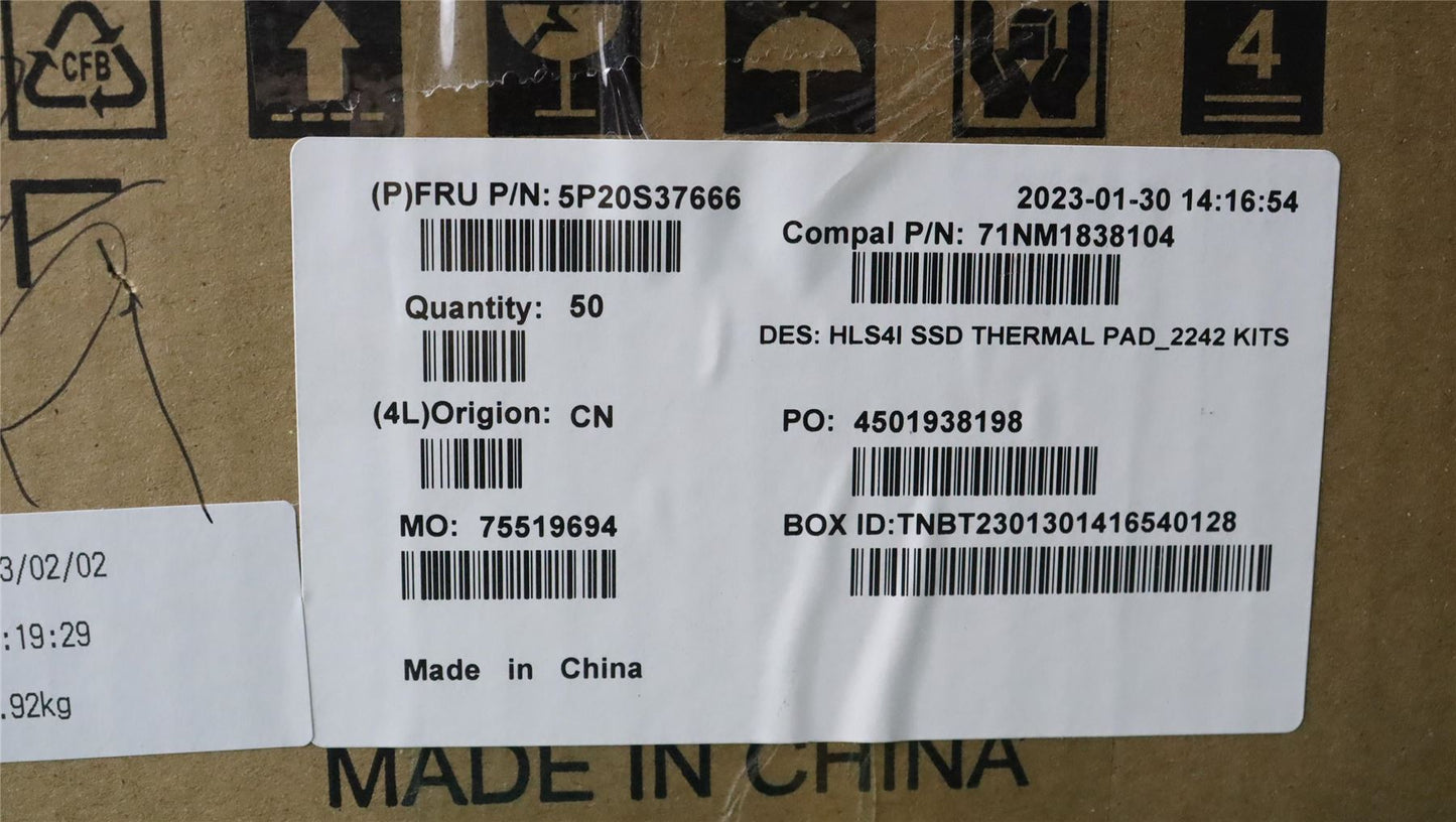 Lenovo SSD pad C 82XF 10pcs for 2242 5P20S37666