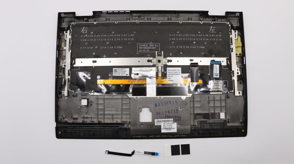 Lenovo Yoga X1 3rd Keyboard Palmrest Top Cover Danish Black Backlit 01LX787