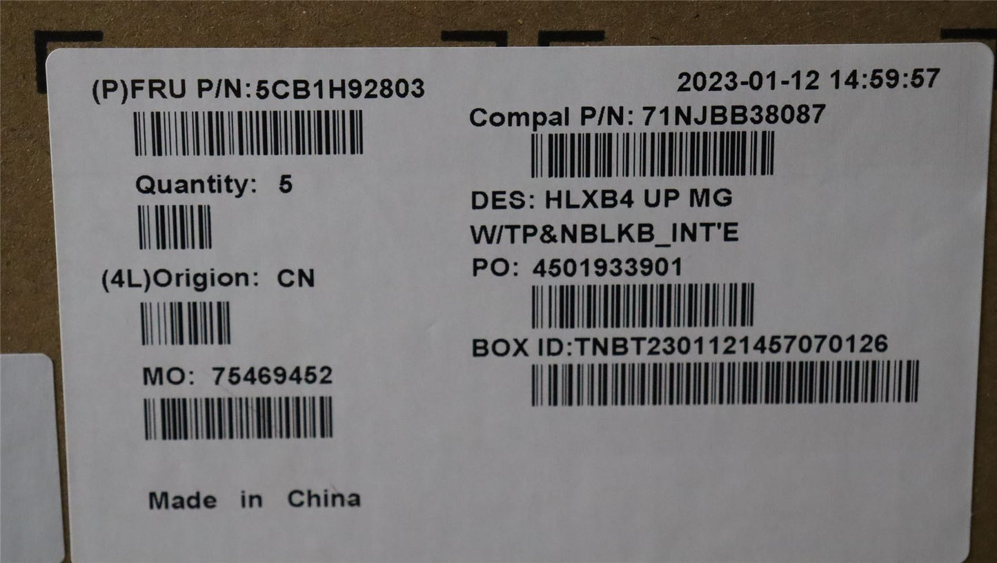 Lenovo ThinkBook 14 G4 ABA Palmrest Cover Touchpad Keyboard Grey 5CB1H92803