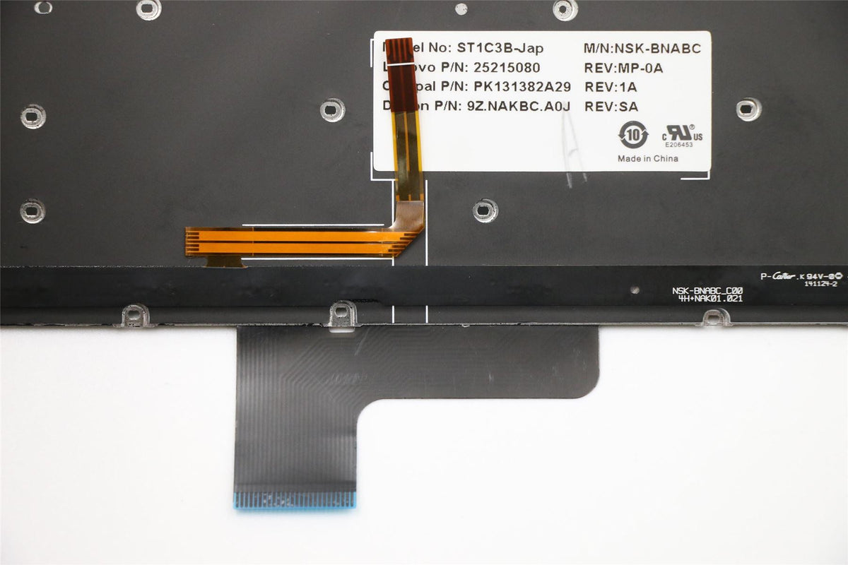 Lenovo JAP-ST1C3B-DF-BlkKeyBacklight-KBD Japanese Keyboard 25215080