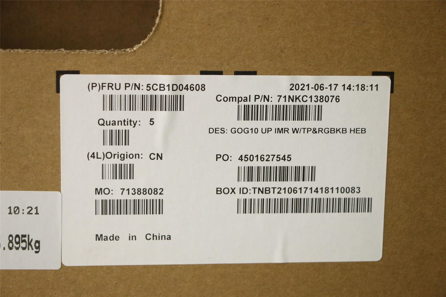 Lenovo Upper Case ASM_HBW C 82K1 RGB 5CB1D04608