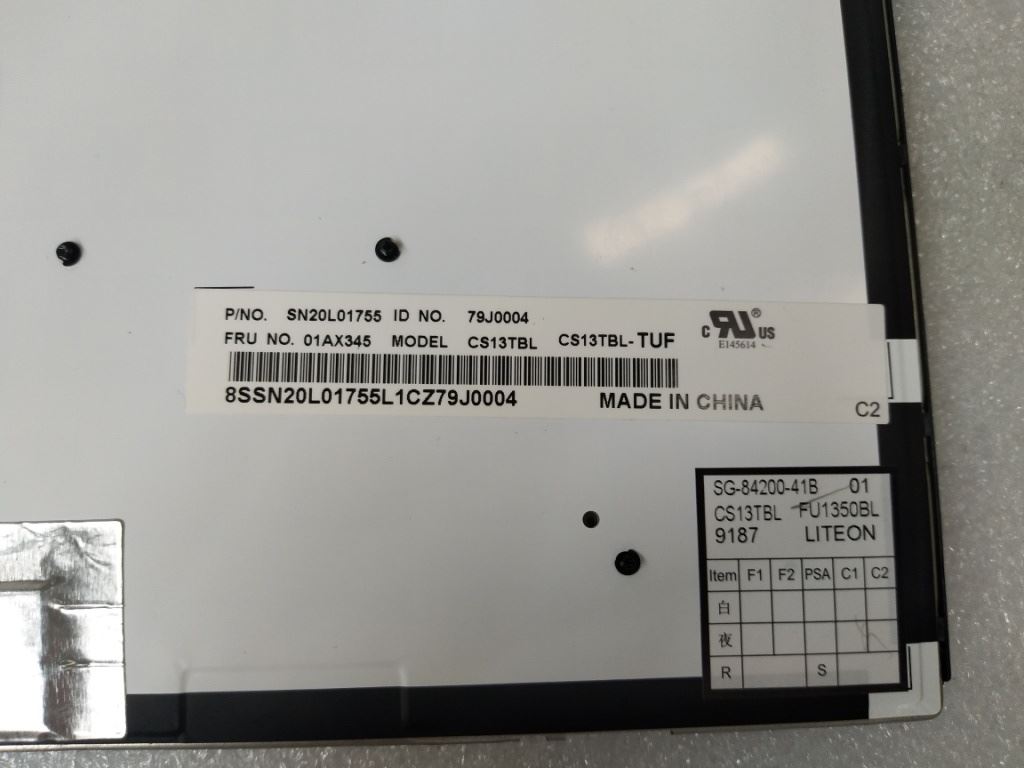 Lenovo CS13TBL barb KBD, TUF, LTN Keyboard 01AX345