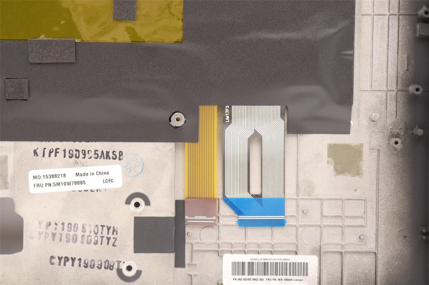 Lenovo ThinkPad P1 Gen 2 X1 2nd Gen Palmrest Cover Keyboard Hebrew Black 02HM995