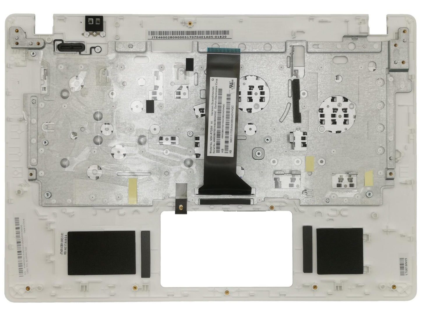 Acer Aspire V3-331 V3-371 Palmrest Cover Keyboard Nordic White 60.MPHN1.022
