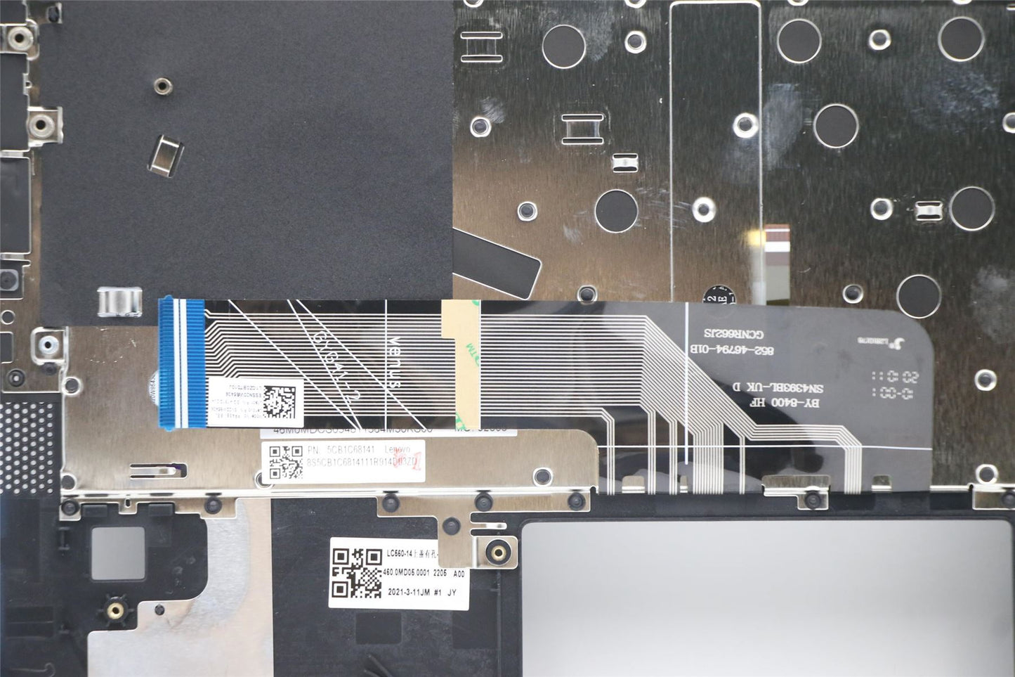 Lenovo IdeaPad 5-14ALC05 Palmrest Cover Keyboard Belgian Blue 5CB1C68141