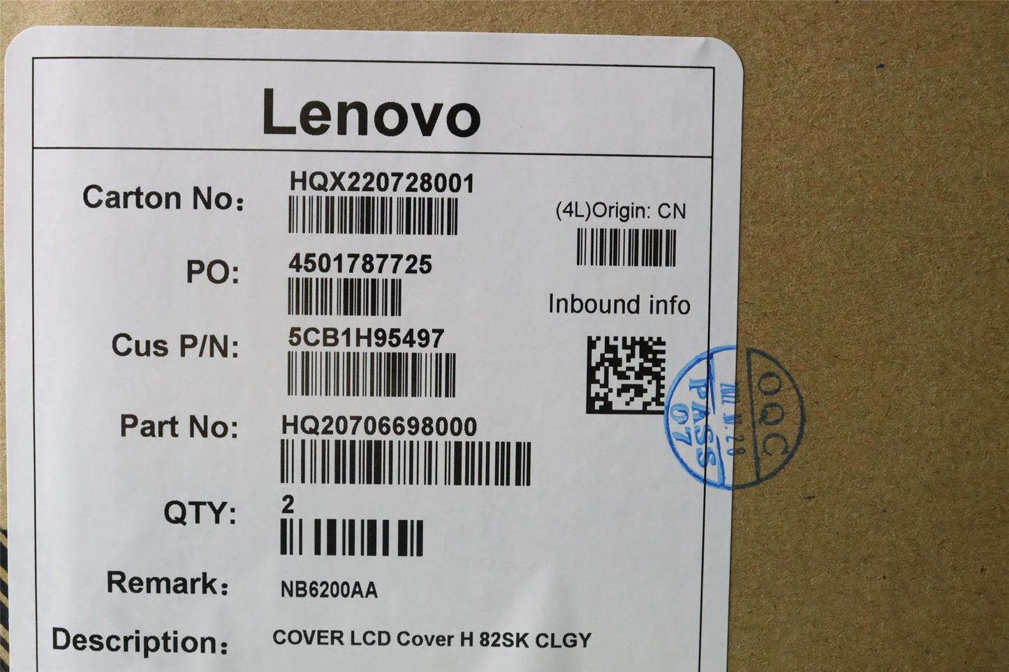 Lenovo IdeaPad 5 16IAH7 5 16ARH7 LCD Cover Rear Back Housing Grey 5CB1H95497