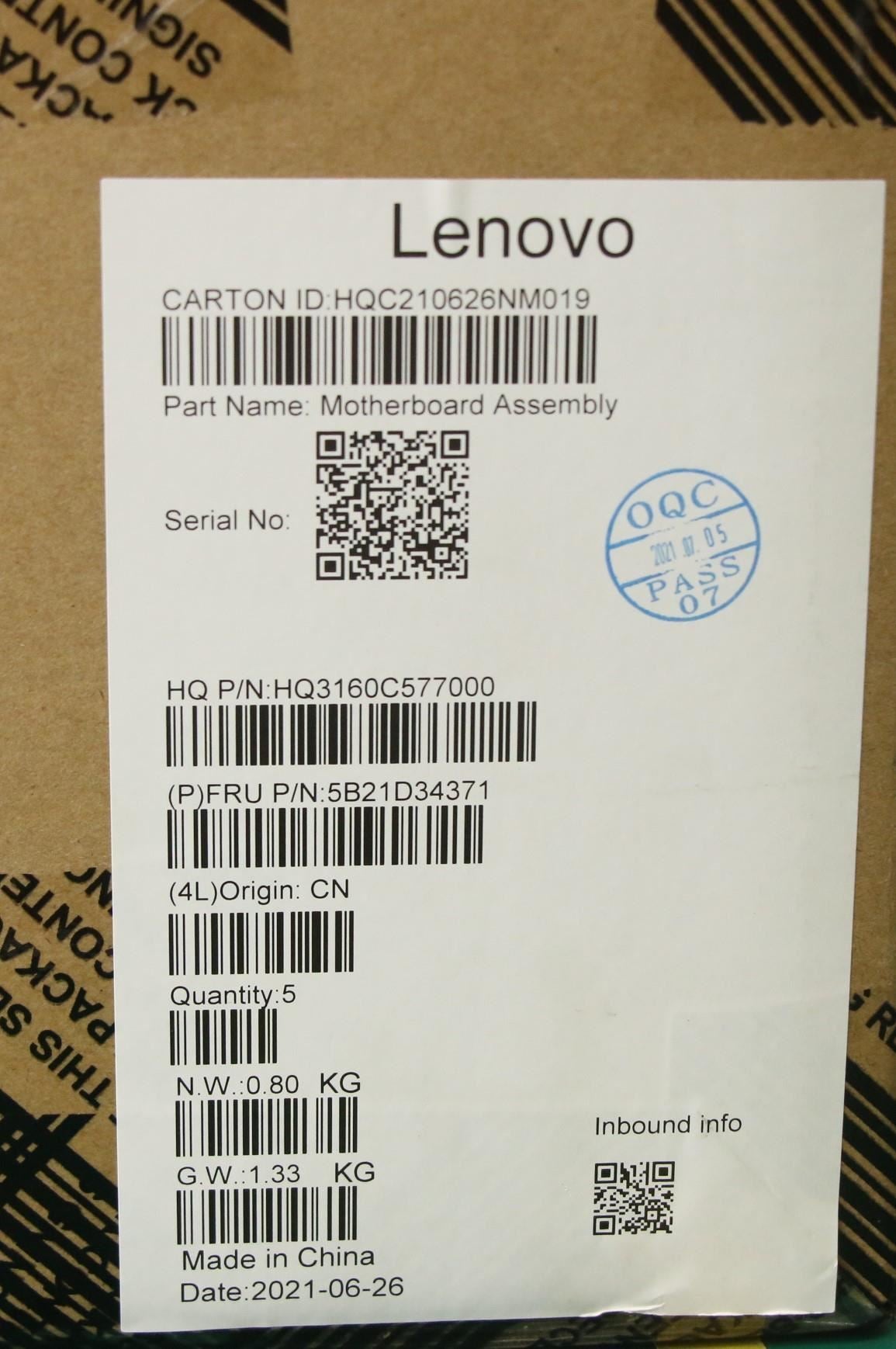 Lenovo ThinkBook 13x ITG Motherboard Mainboard UMA inteli51130G7 16G 5B21D34371
