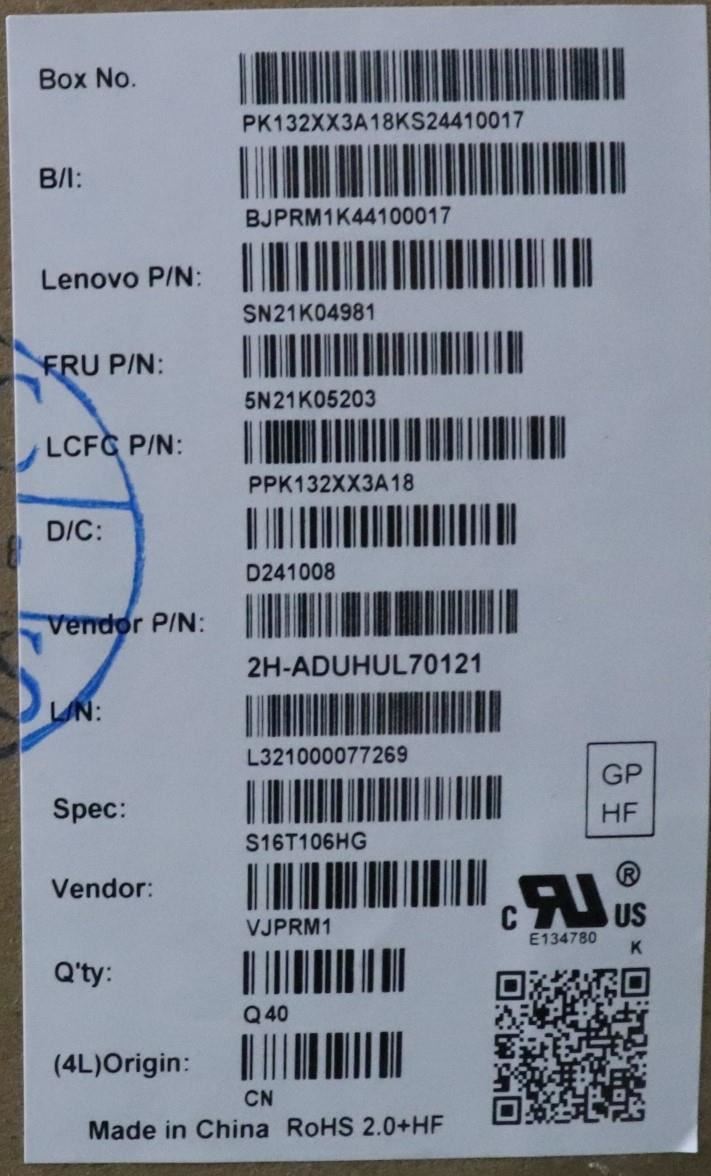 Lenovo ThinkPad L15 Gen 4 T16 Gen 2 P16s Gen 2 Keyboard Black 5N21K05129