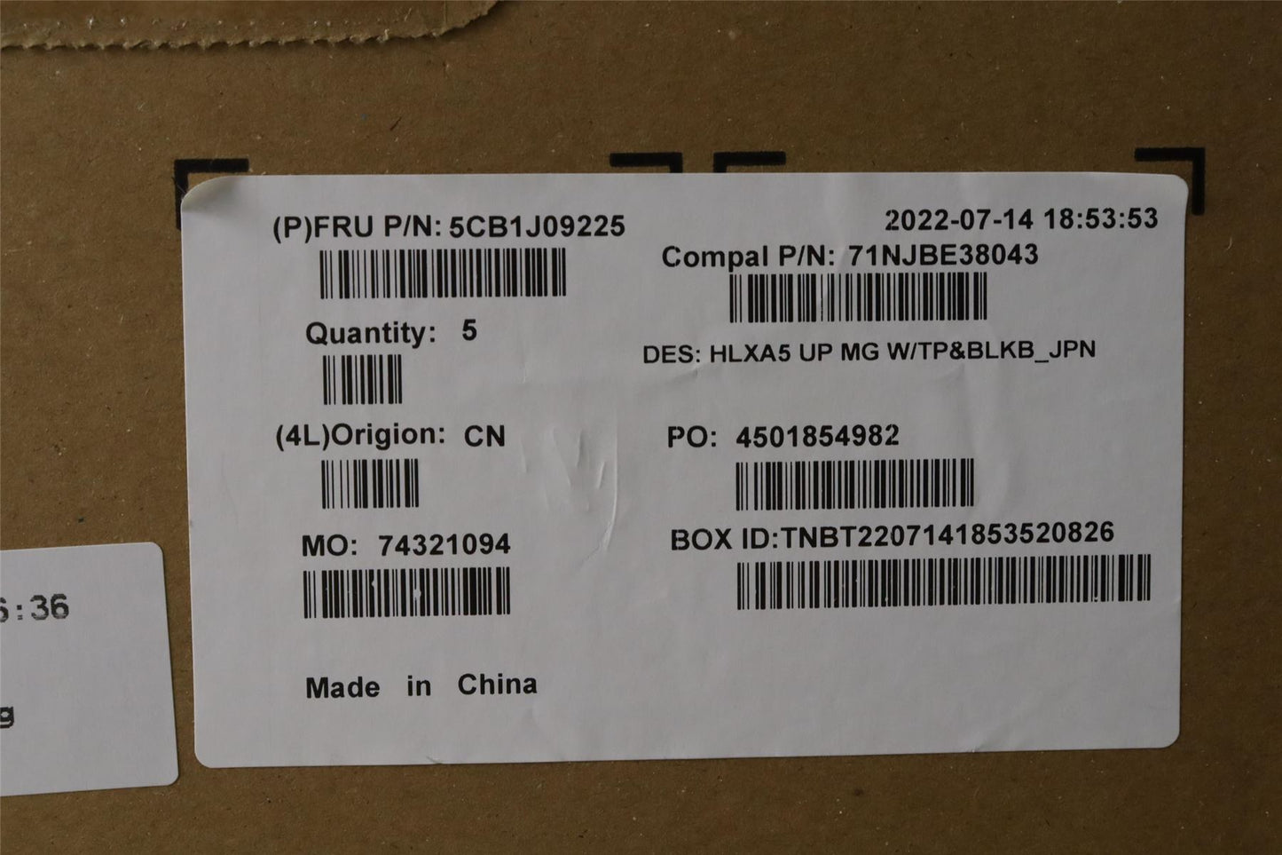 Lenovo ThinkBook 15 G4 IAP Palmrest Cover Touchpad Keyboard Japanese 5CB1J09225