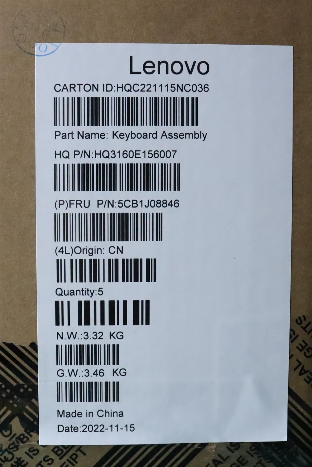 Lenovo IdeaPad 5 16ARH7 Palmrest Cover Touchpad Keyboard Belgian 5CB1J08846