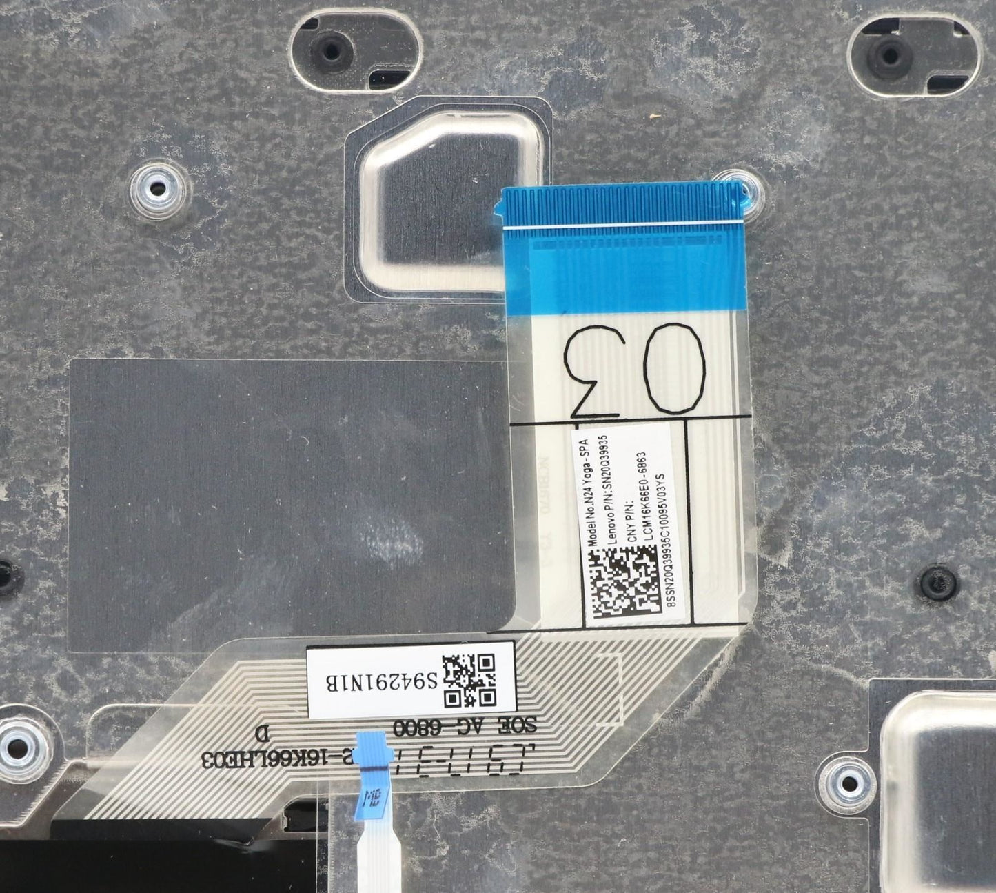 Lenovo Chromebook 500e 2nd Keyboard Palmrest Top Cover Spanish Black 5CB0T79595