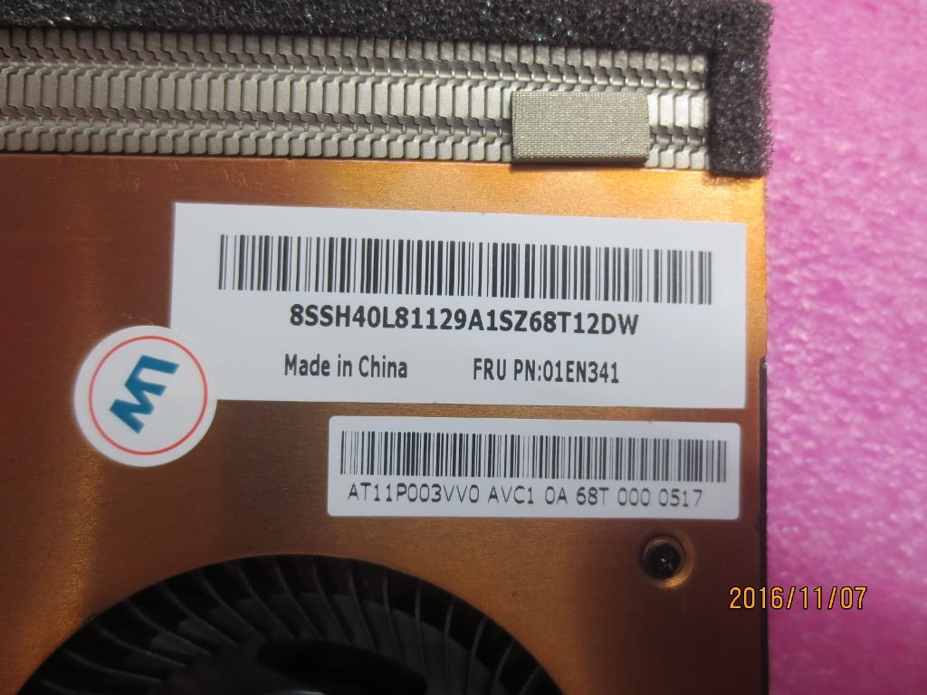 Lenovo ThinkPad E570 Fan Heatsink 01EN341