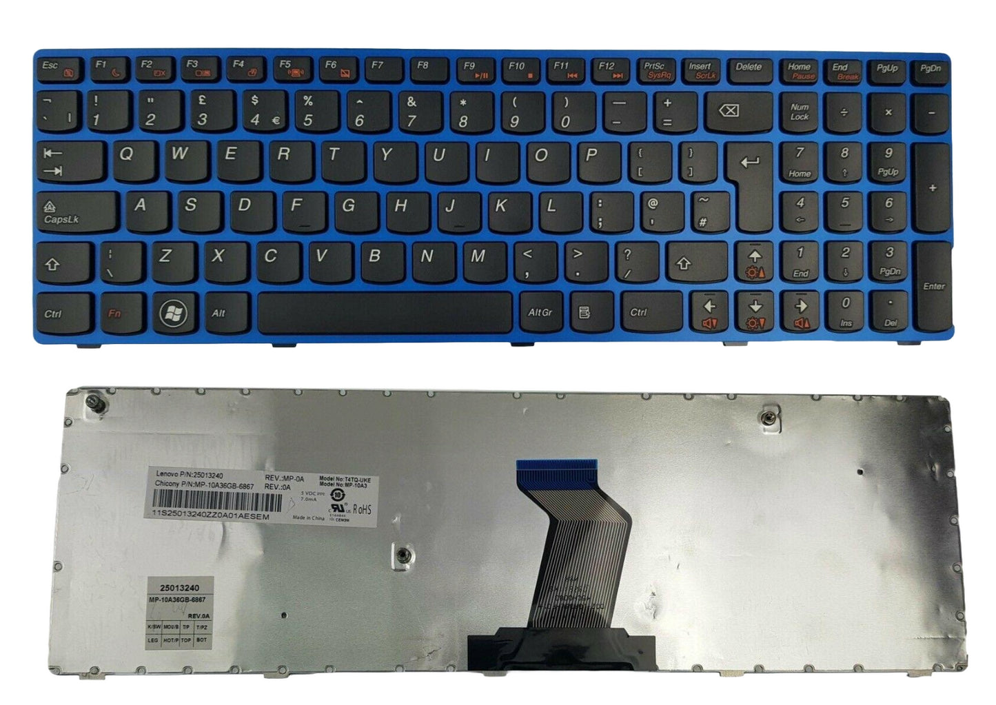 Lenovo IdeaPad Z570 Z500 Keyboard UK Blue 25013059