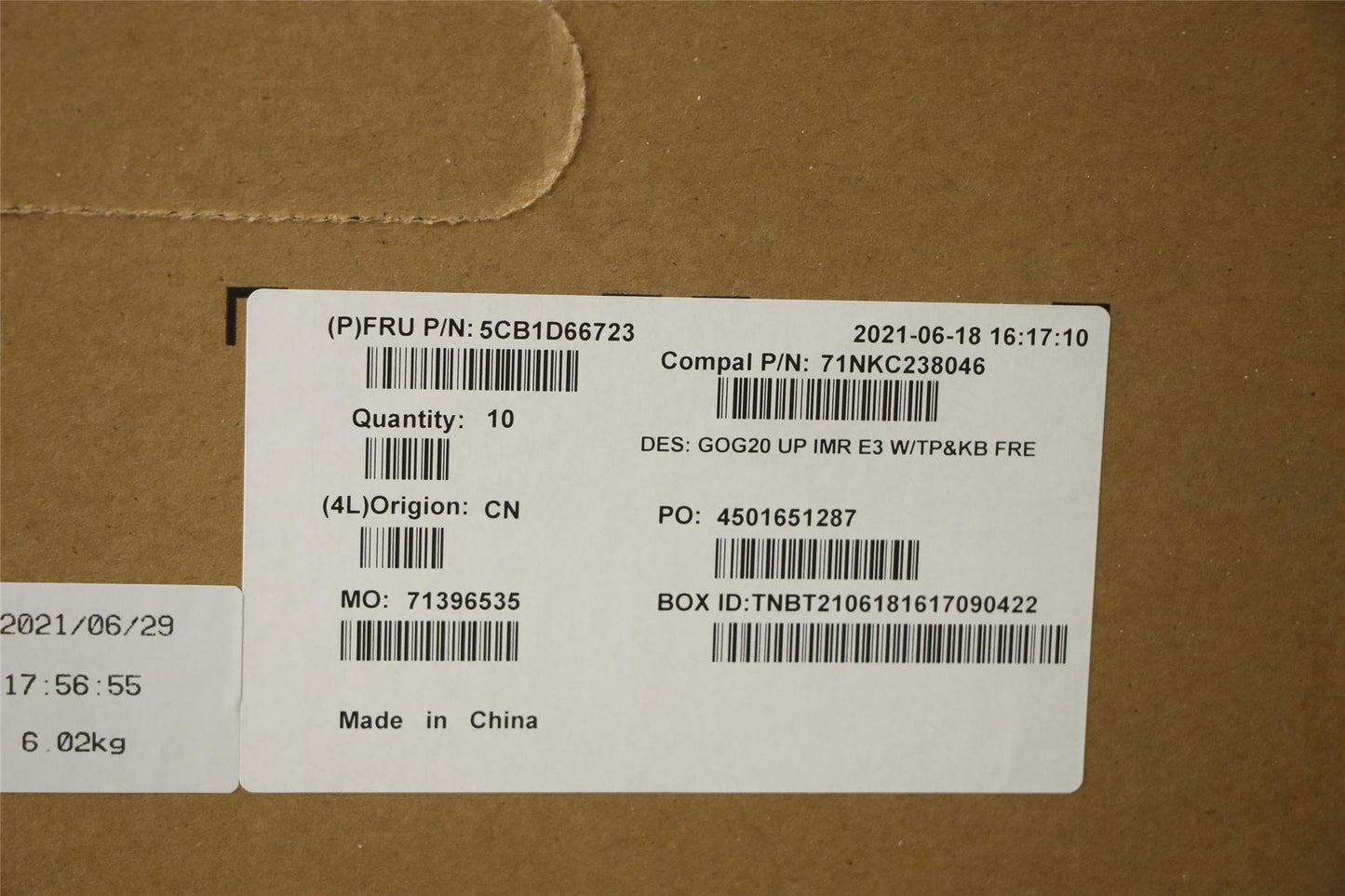 Lenovo IdeaPad 3-15ACH6 Palmrest Cover Touchpad Keyboard French Black 5CB1D66723