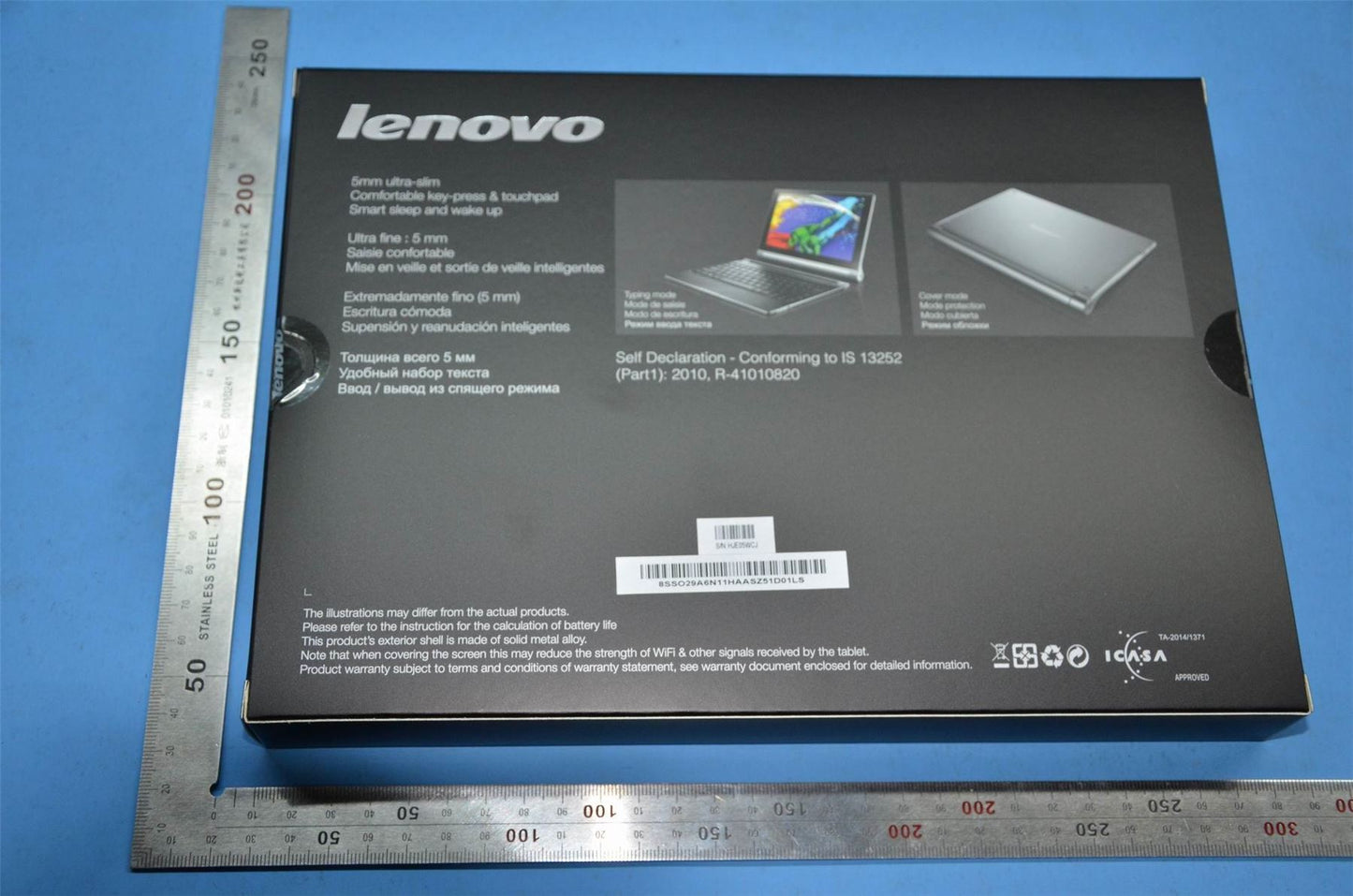 Lenovo Yoga Tablet 2-1051 Dock Tastatur Handballenauflage Touchpad Schwedisch Finnisch Schwarz