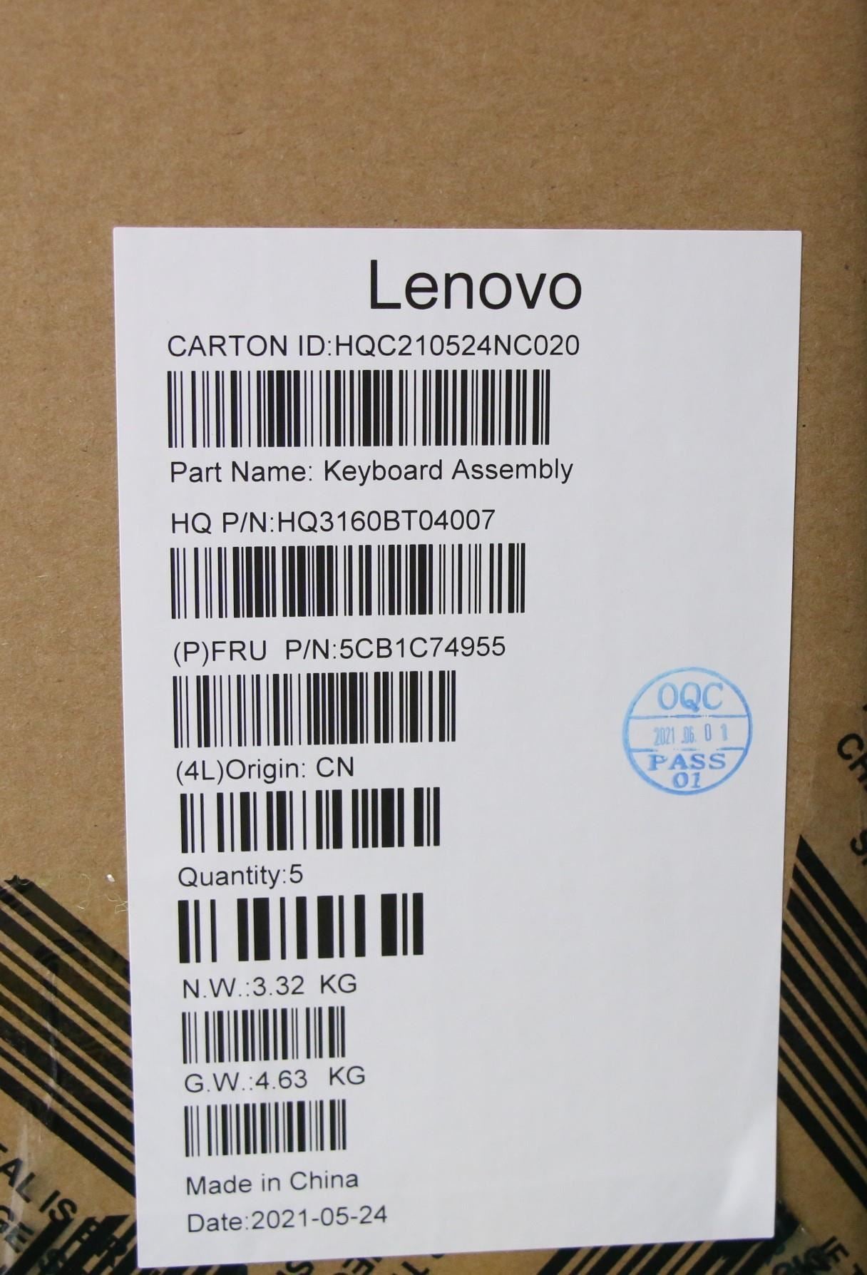 Lenovo IdeaPad 5 16ACH6 Palmrest Cover Touchpad Keyboard Russian 5CB1C74955