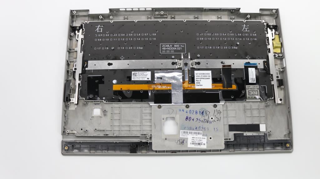 Lenovo Yoga X1 3rd Gen Keyboard Palmrest Top Cover Arabic Silver Backlit 01LX941