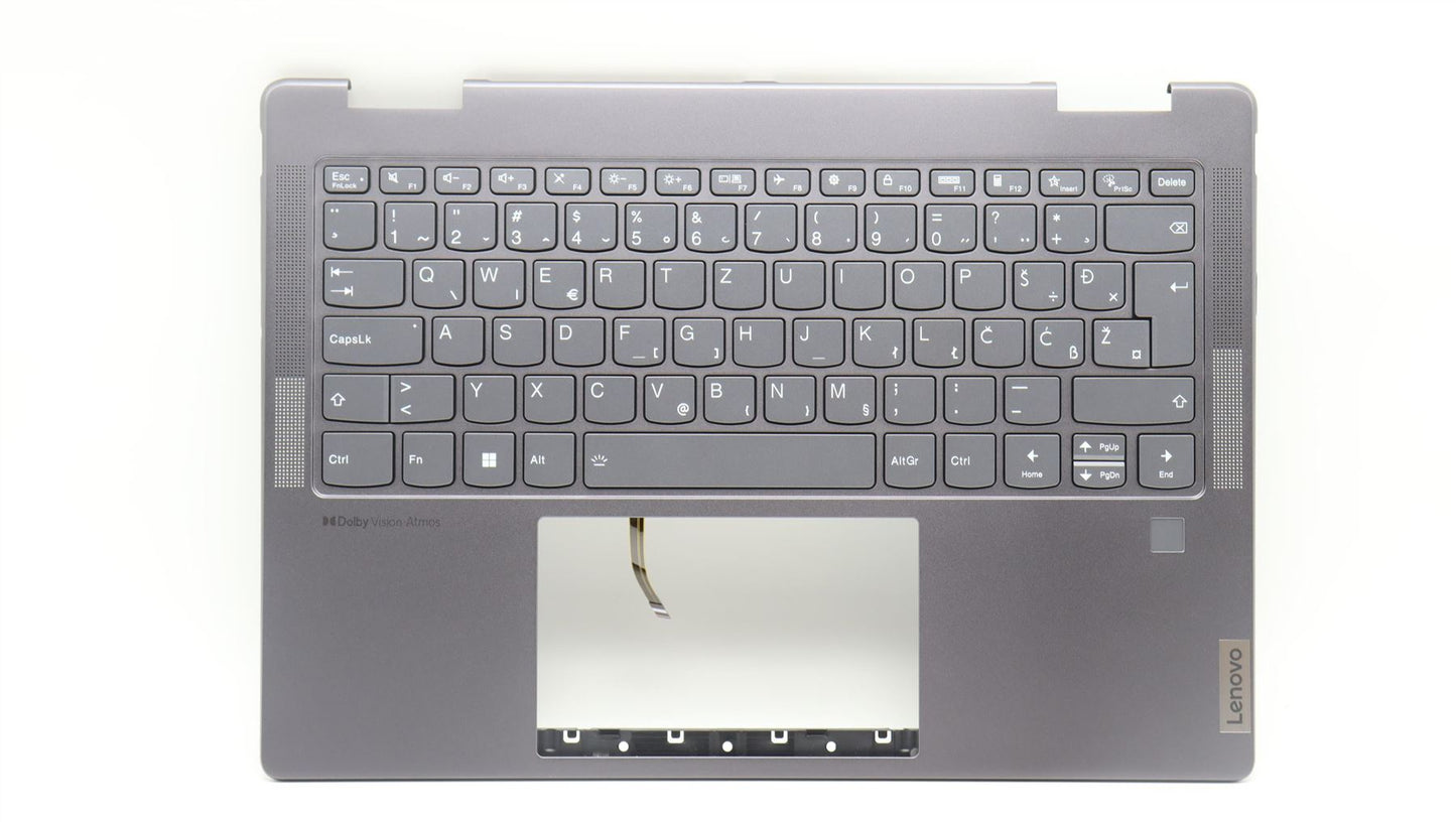 Lenovo Yoga 7 14ARP8 Keyboard Palmrest Top Cover Slovenian Storm Grey 5CB1L47271