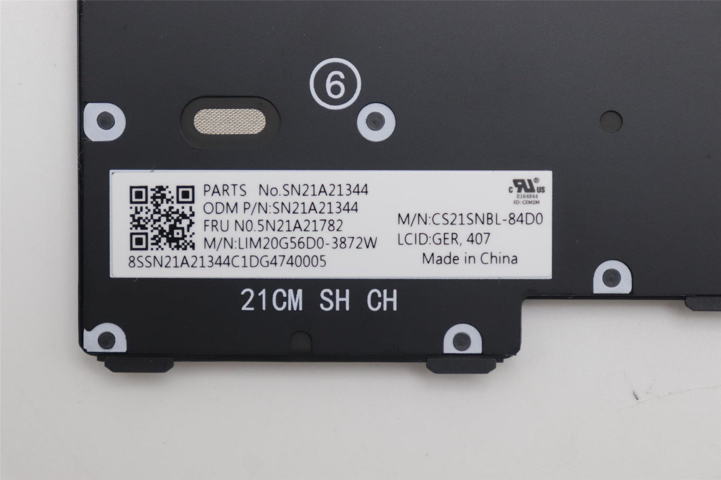 Lenovo ThinkPad X13 2 Keyboard German Black 5N21A21782
