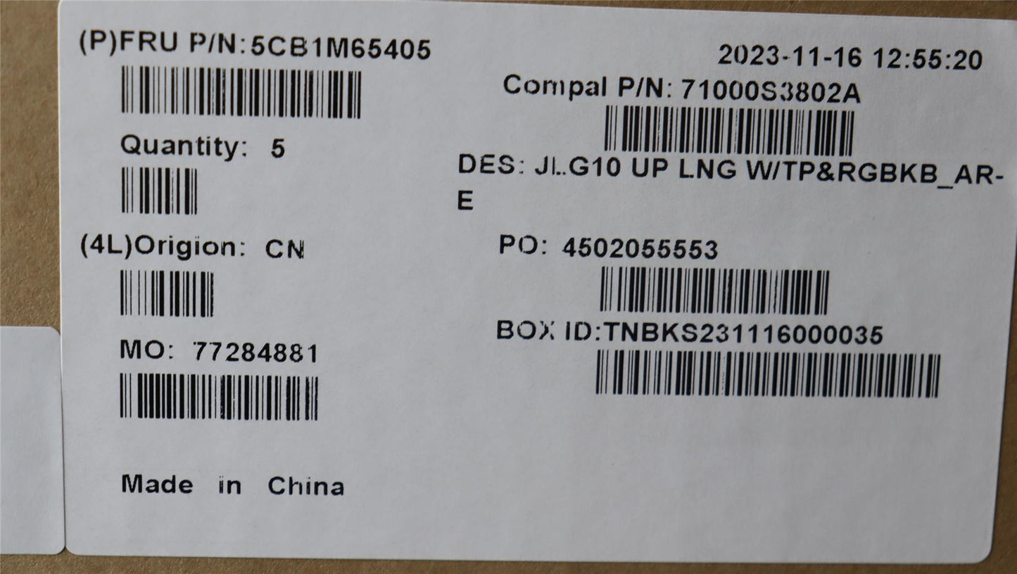 Lenovo COVER Upper Case ASM_ARA C 83DV RGB 5CB1M65405