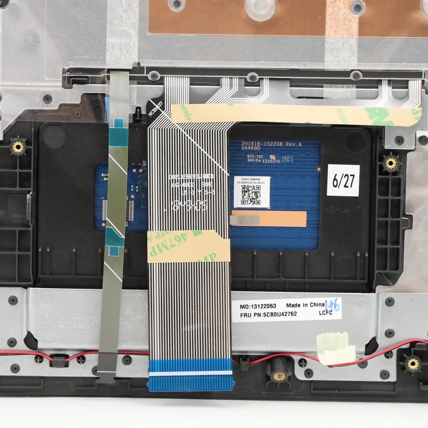 Lenovo Gaming L340-15IRH Keyboard Palmrest Top Cover Czech Black 5CB0U42762