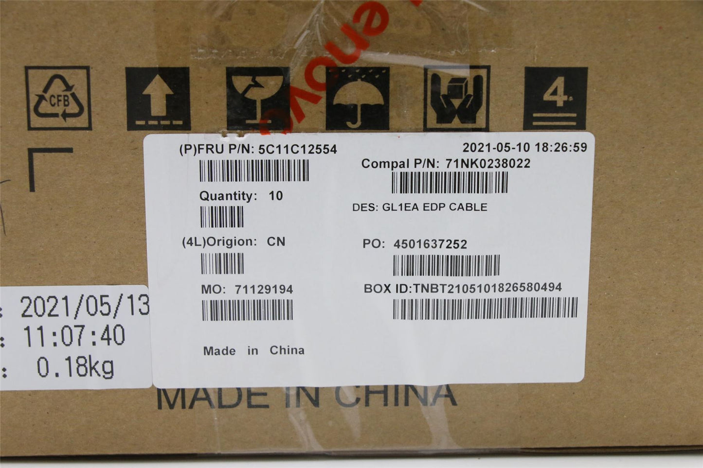 Lenovo Chromebook 100e 3 Cable Lcd Screen Display LED 5C11C12554