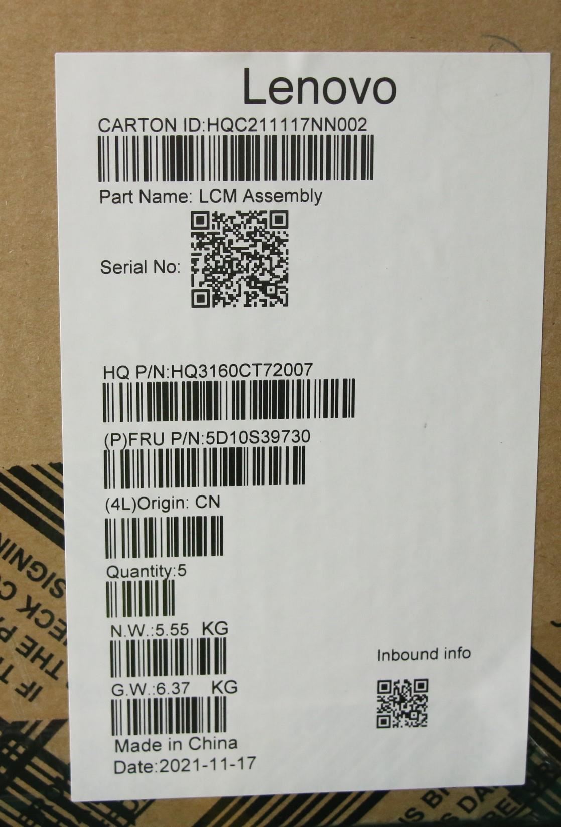 Lenovo Yoga 7 Pro 16ACH6 LCD Screen Display Panel 5D10S39730