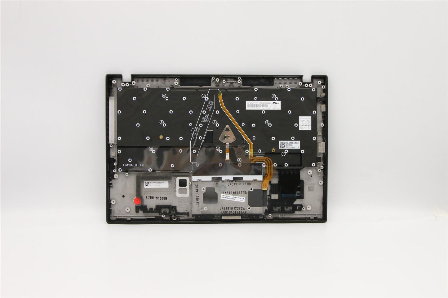 Lenovo Carbon X1 7th Keyboard Palmrest Top Cover Nordic Black Backlit 5M10W85898