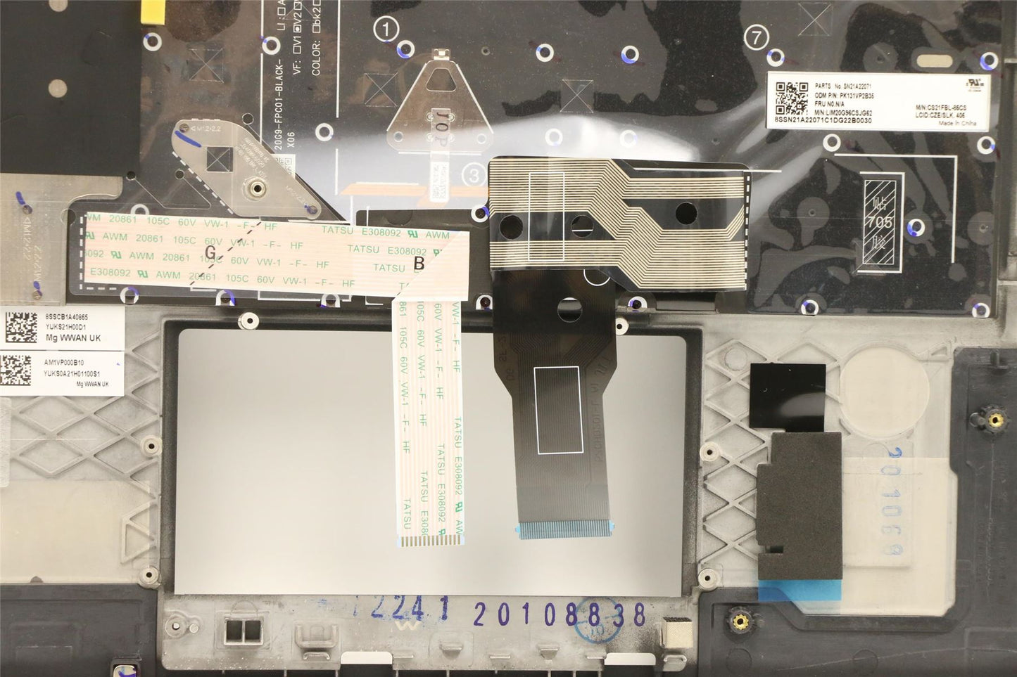 Lenovo ThinkPad T14s 2 Keyboard Palmrest Top Cover Czech Black 5M11A37540
