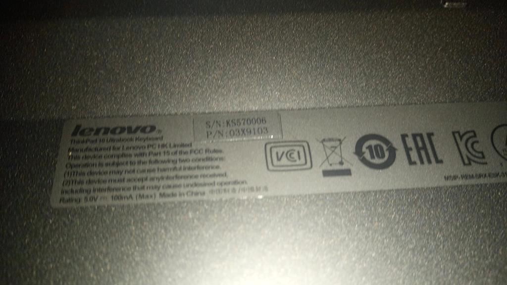 Lenovo Ella 2 ULT KYD-SWS Swiss Keyboard 03X9103
