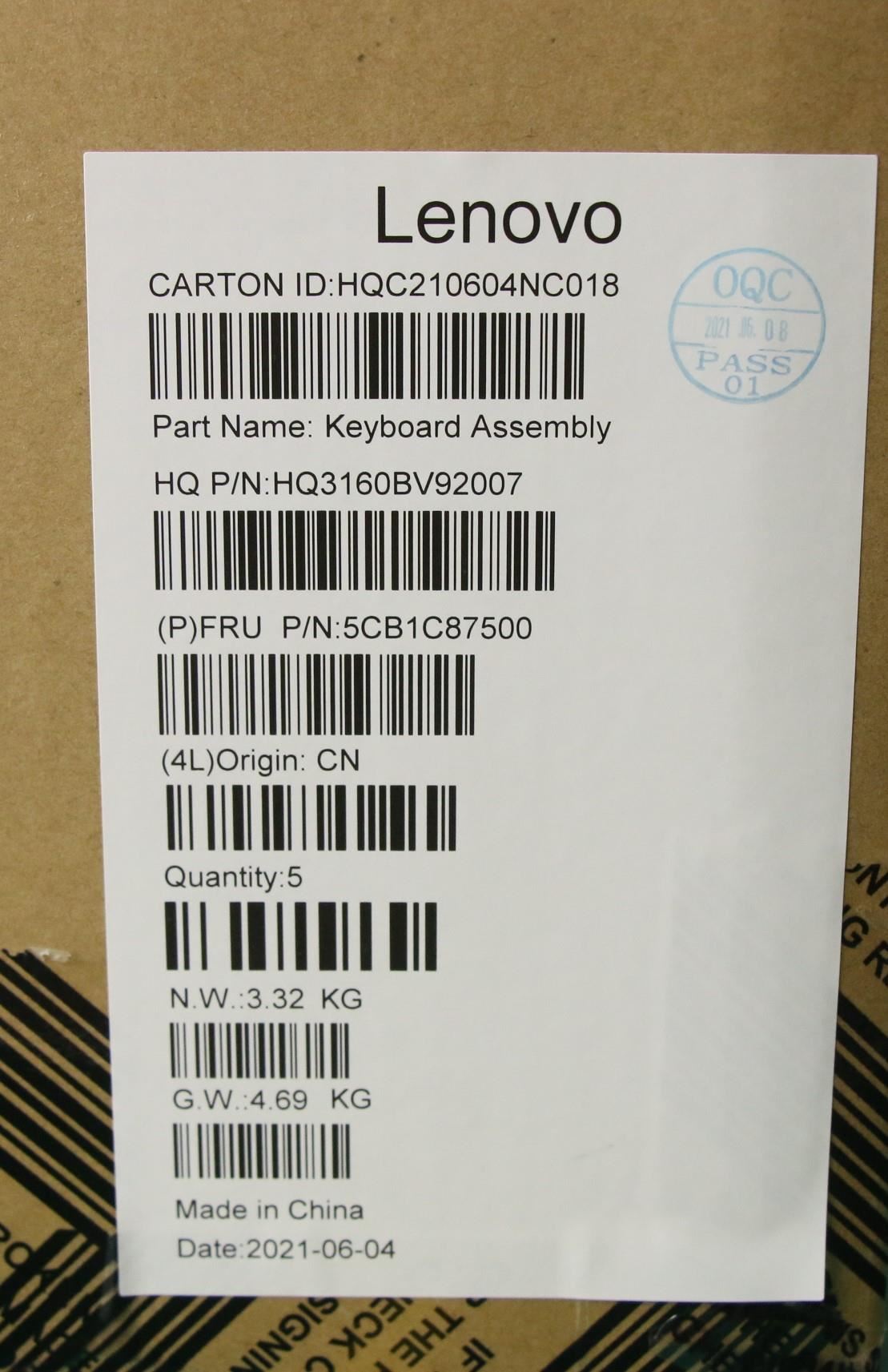 Lenovo IdeaPad 5 16IHU6 Palmrest Cover Touchpad Keyboard Slovenian 5CB1C87500
