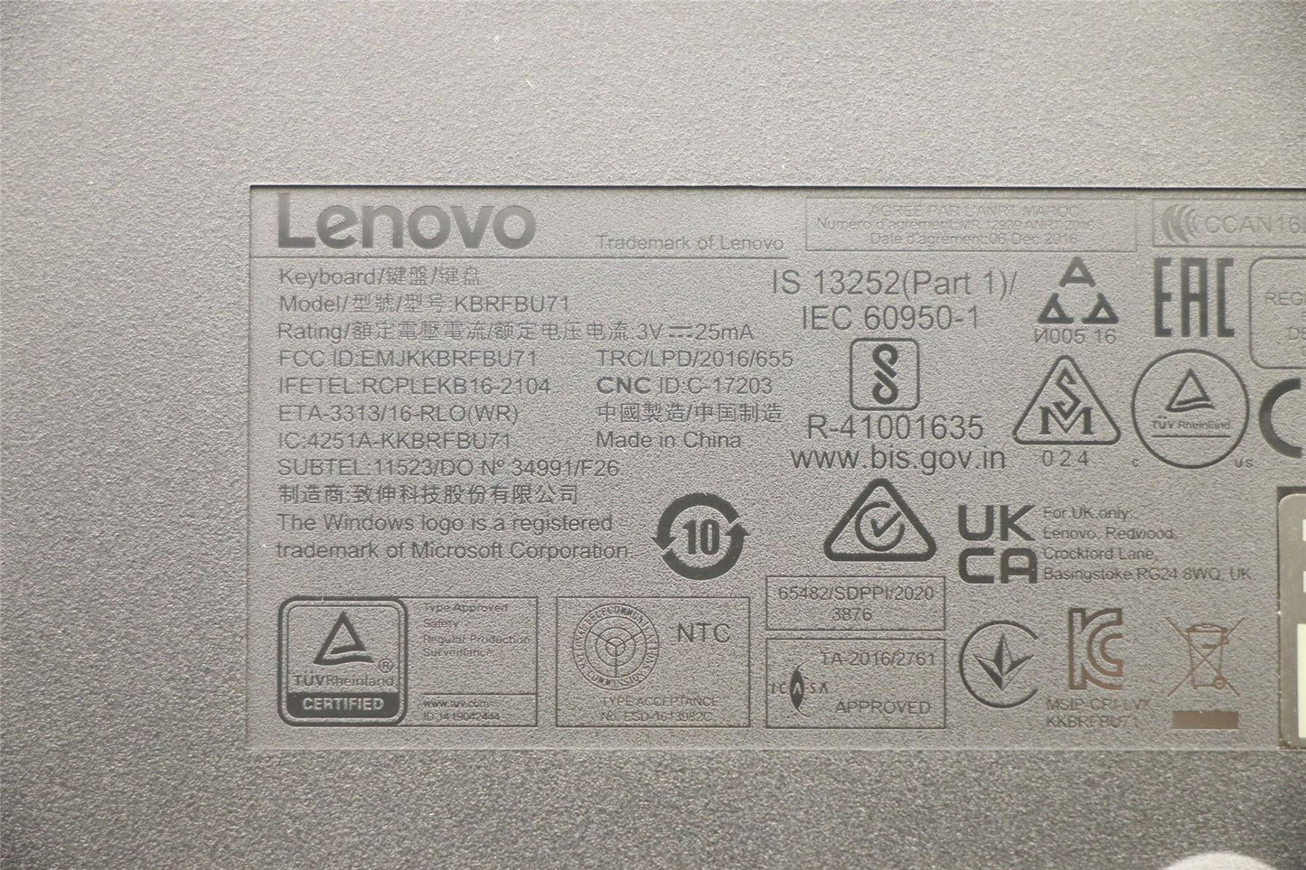 Lenovo WL KM Calliope BK 189 FRA 5KM0U87645