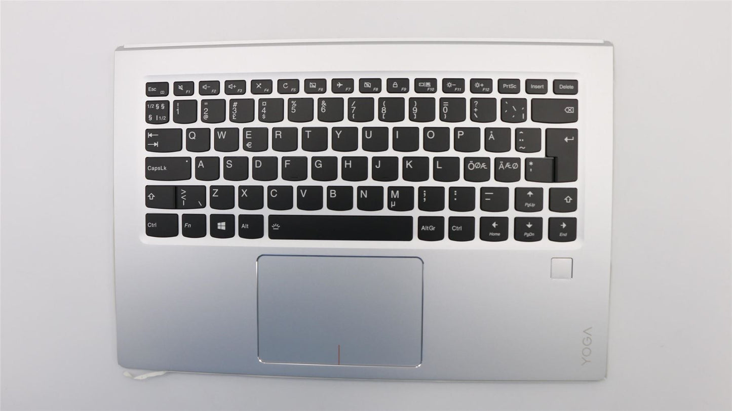Lenovo Yoga 910-13IKB Palmrest Cover Touchpad Keyboard Nordic Silver 5CB0M35029
