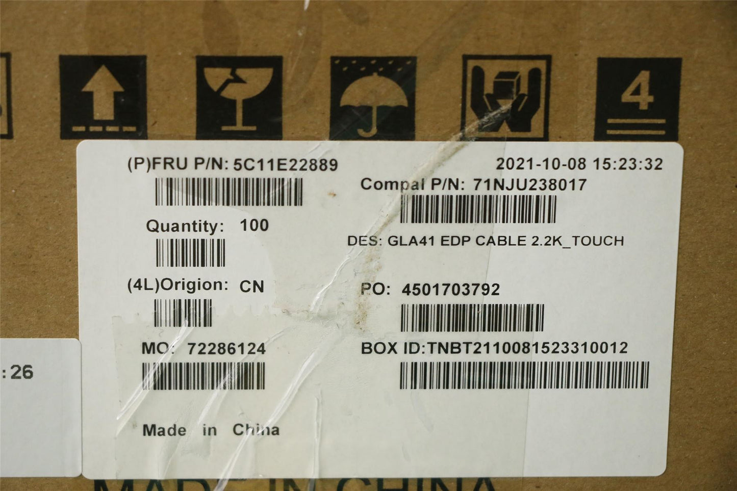 Lenovo EDP cable C82L7 for 2.2K for touch 5C11E22889