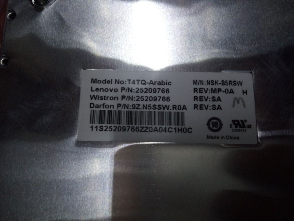 Lenovo DFT4TQ Arabic101Keyblack frame KBD Keyboard 25209766