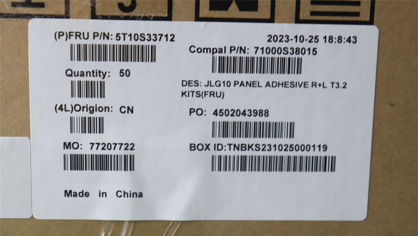 Lenovo 5T10S33712 TAPE Removable Tape R+L C 83DV T32