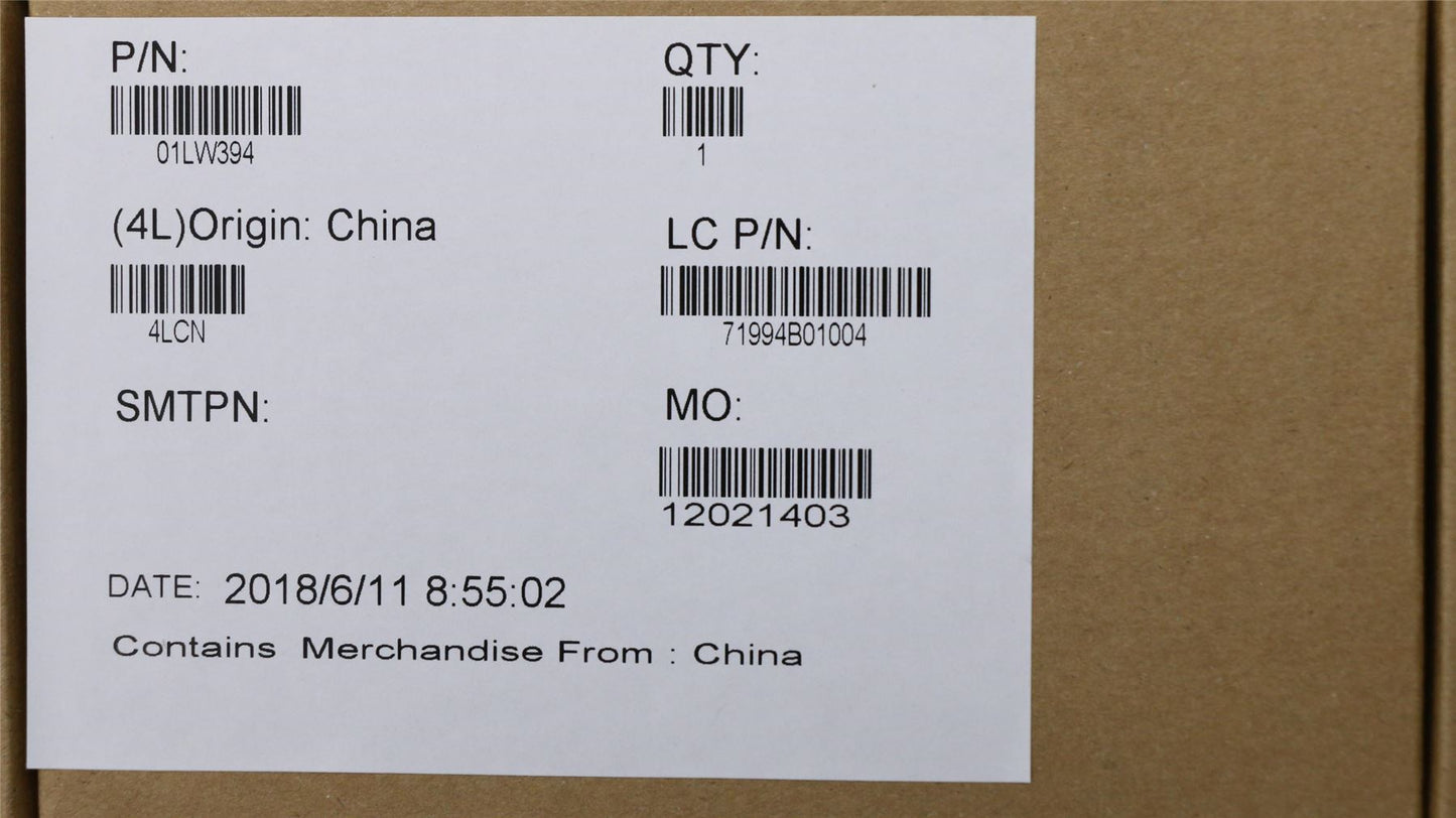 Lenovo 01LW394 LABEL FRU GEO label black