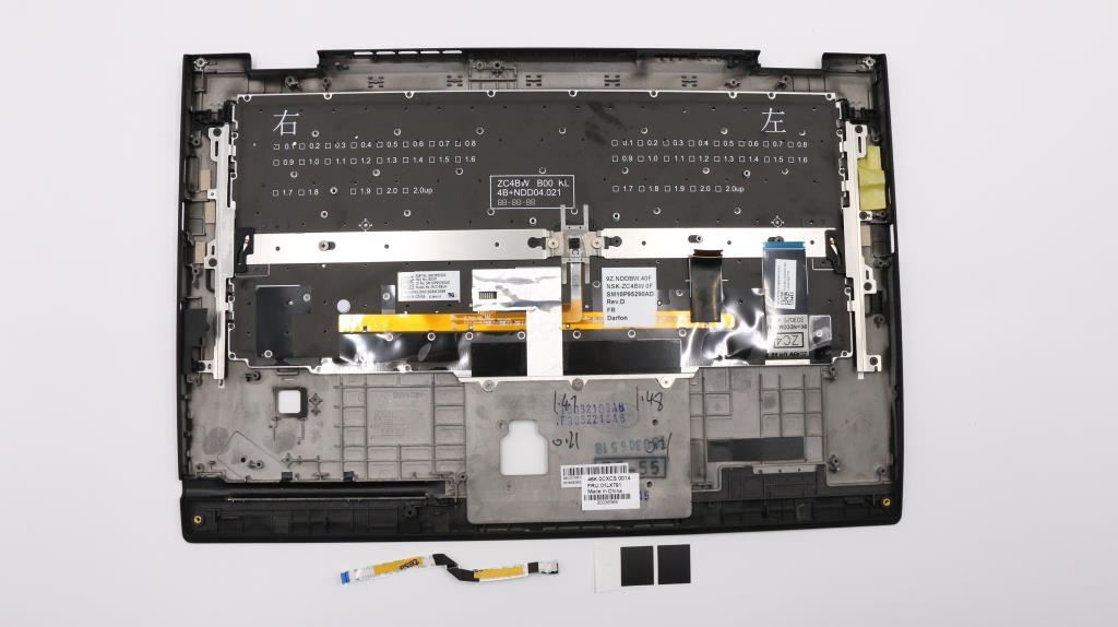 Lenovo Yoga X1 3rd Keyboard Palmrest Top Cover French Black Backlit 01LX791