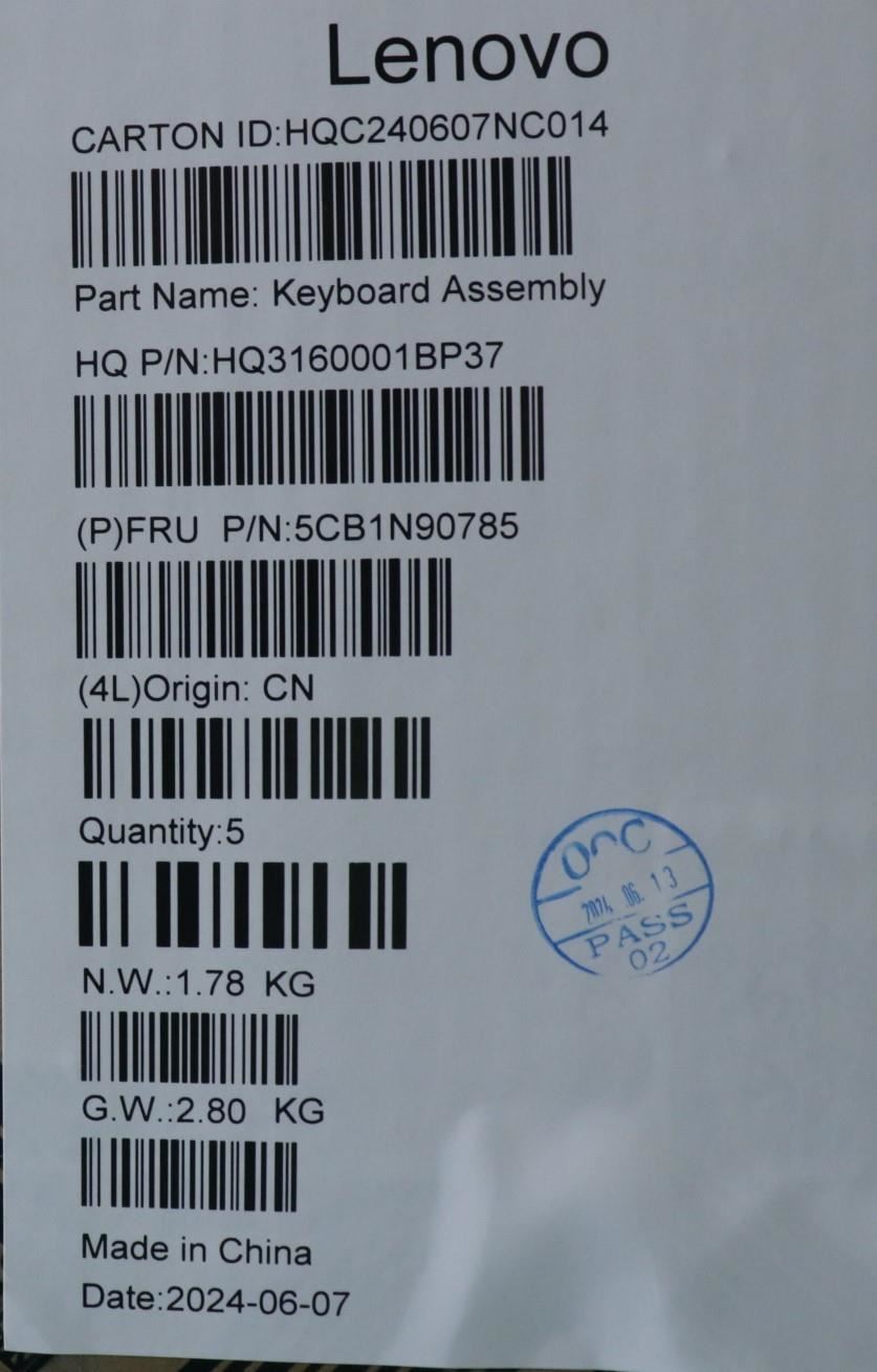 Lenovo Upper Case ASM ITA H 83E3 LG PST 5CB1N90785
