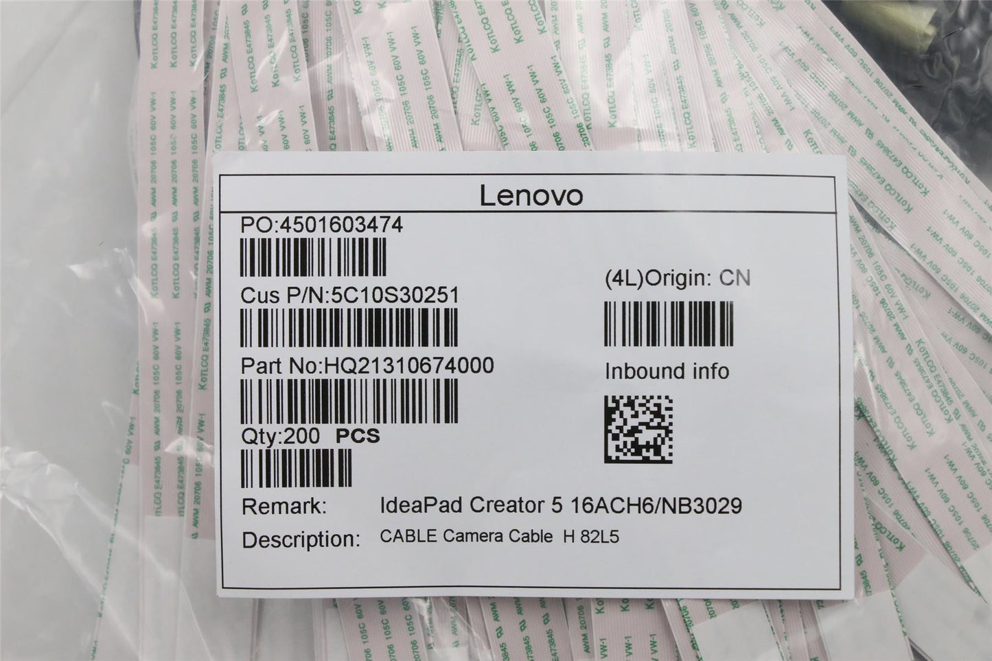 Lenovo Camera Cable H 82L5 5C10S30251