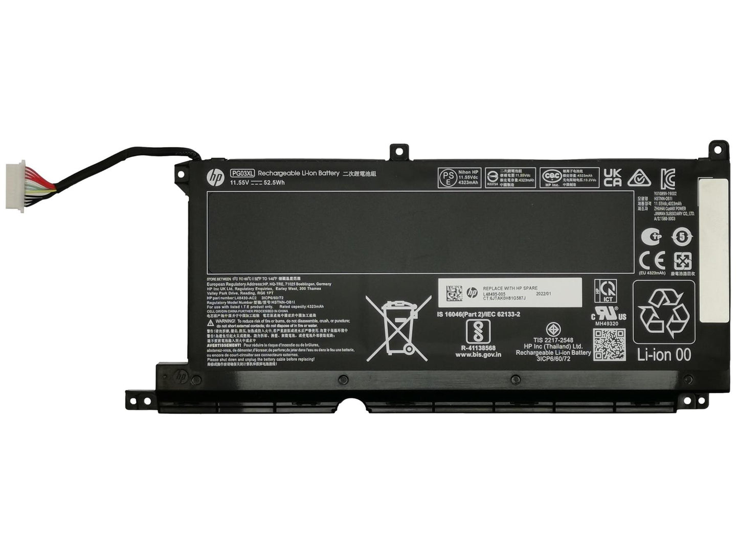 Genuine HP Gaming 15-EC 15-DK Battery Power Supply 52Wh L48495-005