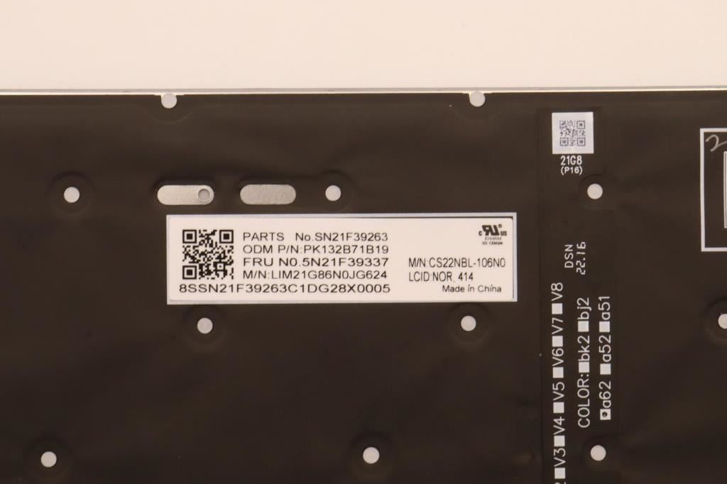 Lenovo ThinkPad P16 2 Keyboard Nordic Grey Backlit 5N21F39337