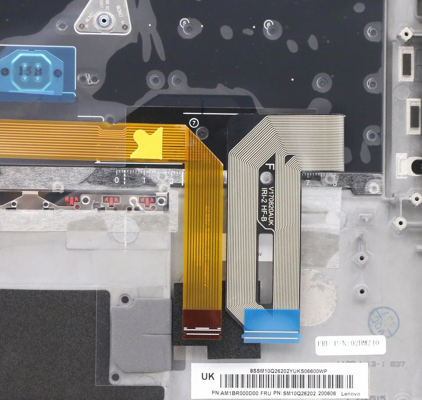 Lenovo ThinkPad T490s Keyboard Palmrest Top Cover Bulgarian Black 02HM204