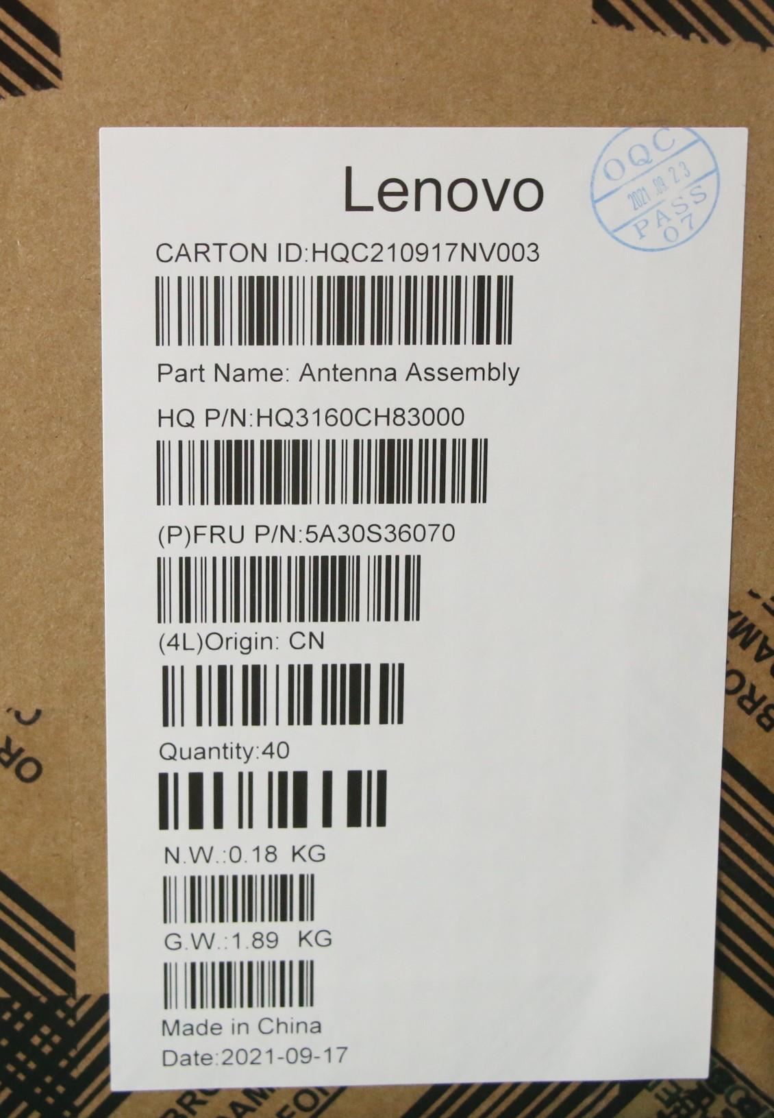 Lenovo ANTENNA H 82N4 MAIN+AUX 5A30S36070
