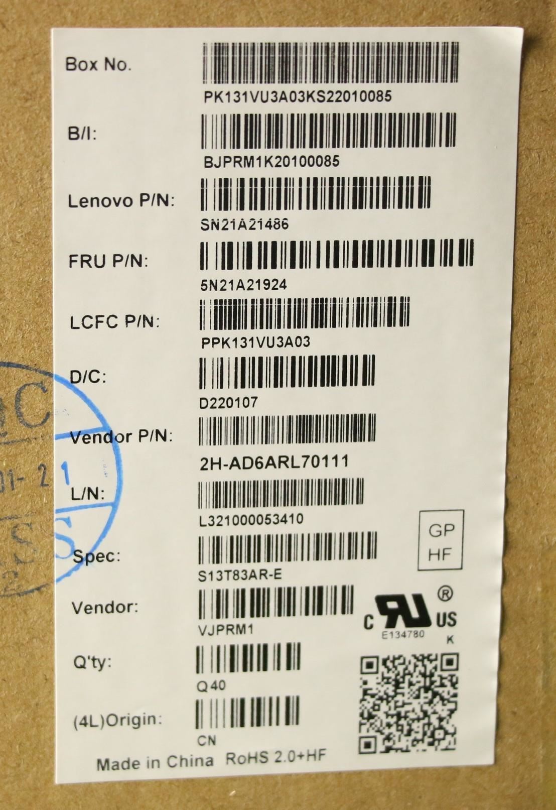 Lenovo ThinkPad X13 2 Keyboard Arabic Black 5N21A21924