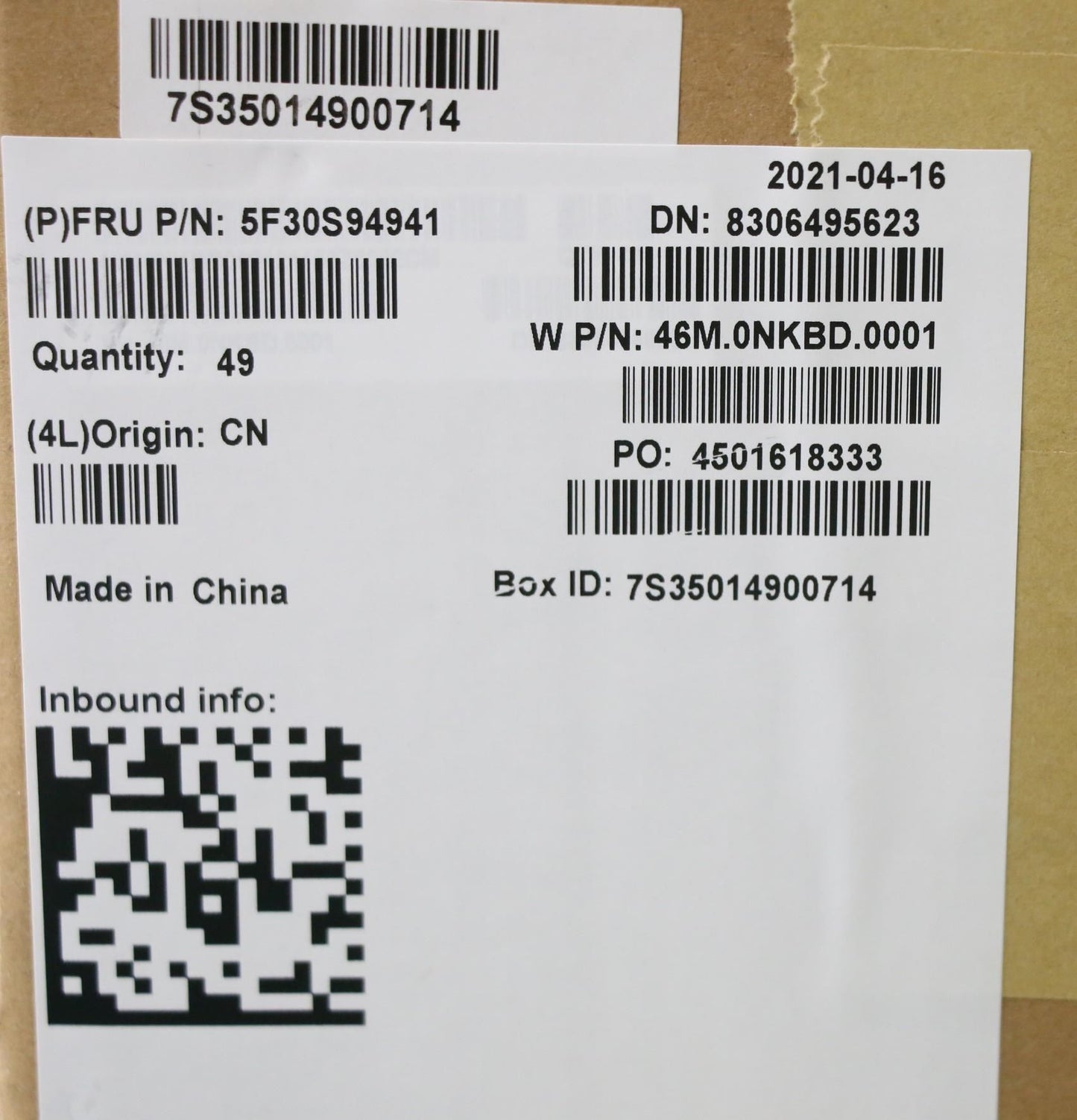 Lenovo ThinkBook 13s G3 ACN Finger Print Reader Board 5F30S94941