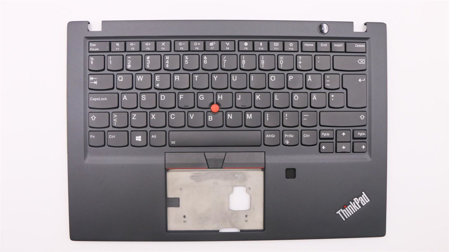Lenovo ThinkPad T490s Keyboard Palmrest Top Cover Swedish Finnish Black 02HM301