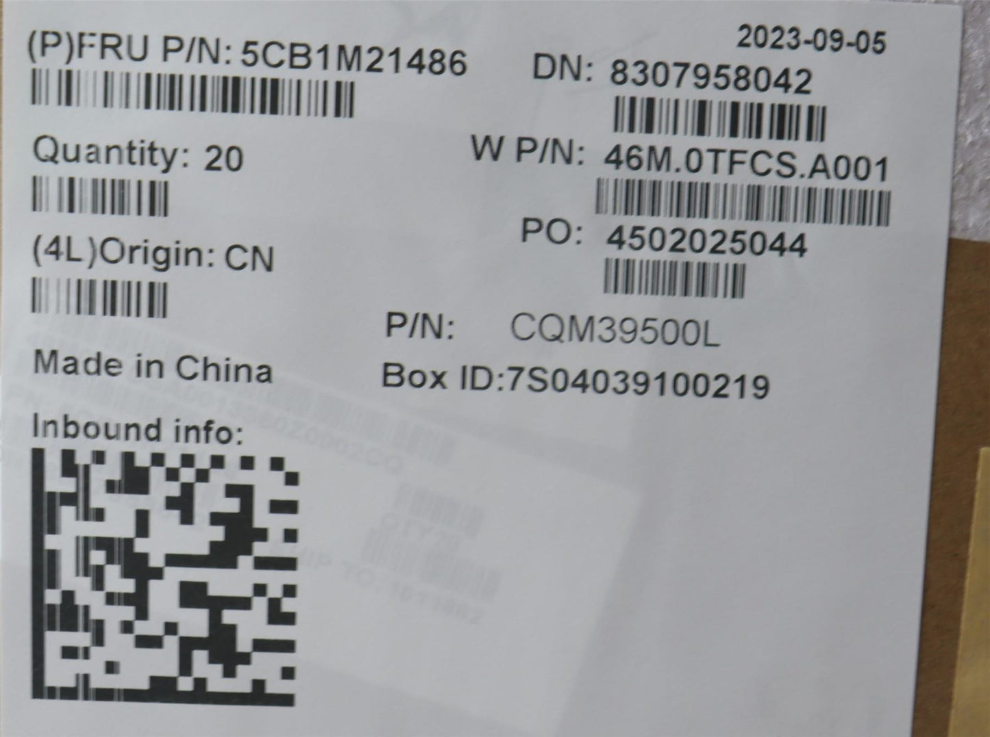 Lenovo FRU COVER Lower Case PL ONGY K14 5CB1M21486