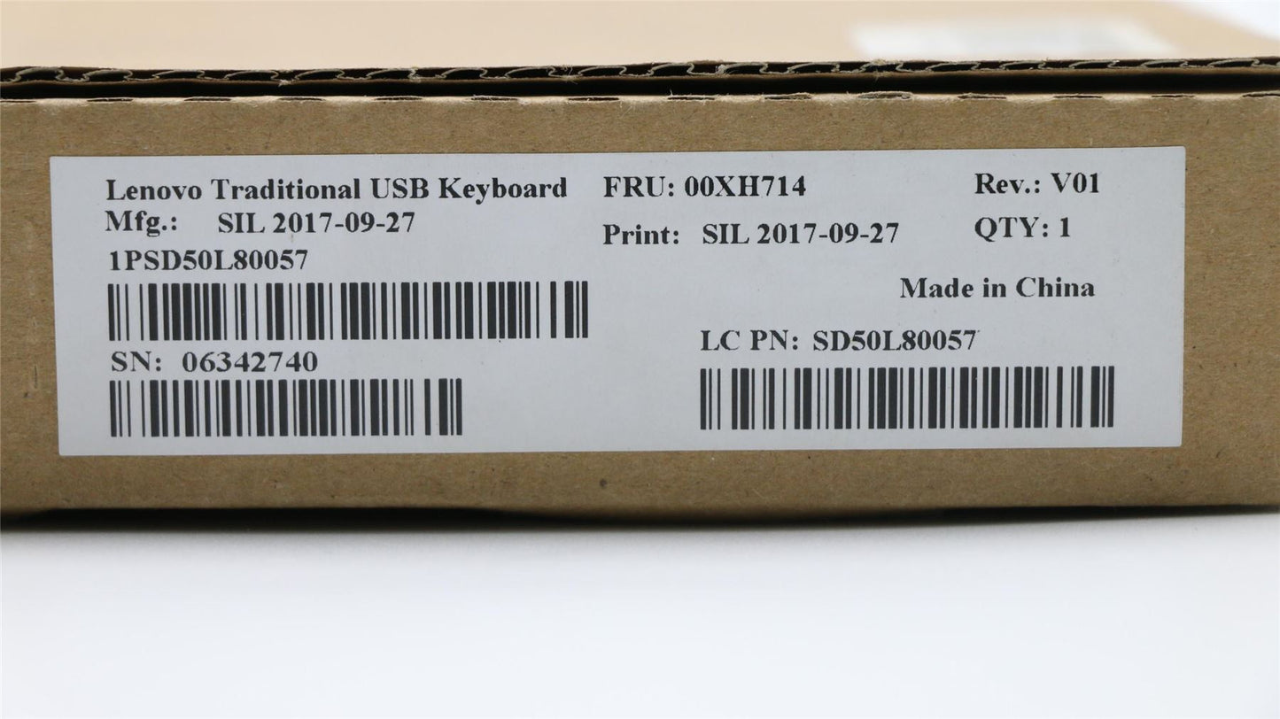 Lenovo ThinkStation P410 P720 P920 P520 P320 USB Wired Keyboard Black 00XH714